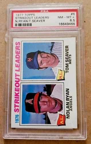 1977 Topps PSA 8.5 Nolan Ryan-Tom Seaver Strikeout Leaders - NQ! Card #6