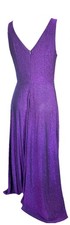 Bbonlinedress Women Maxi Purple Metallic Shine High Slit Sex Dress S Whimsical