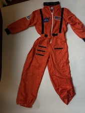 NASA Astronaut Suit Youth 12-14 Orange Jumpsuit Embroidered Zip Stretch