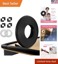 16.5FT Baby Proofing Edge and Corner Protector - Soft Foam Guard in Black