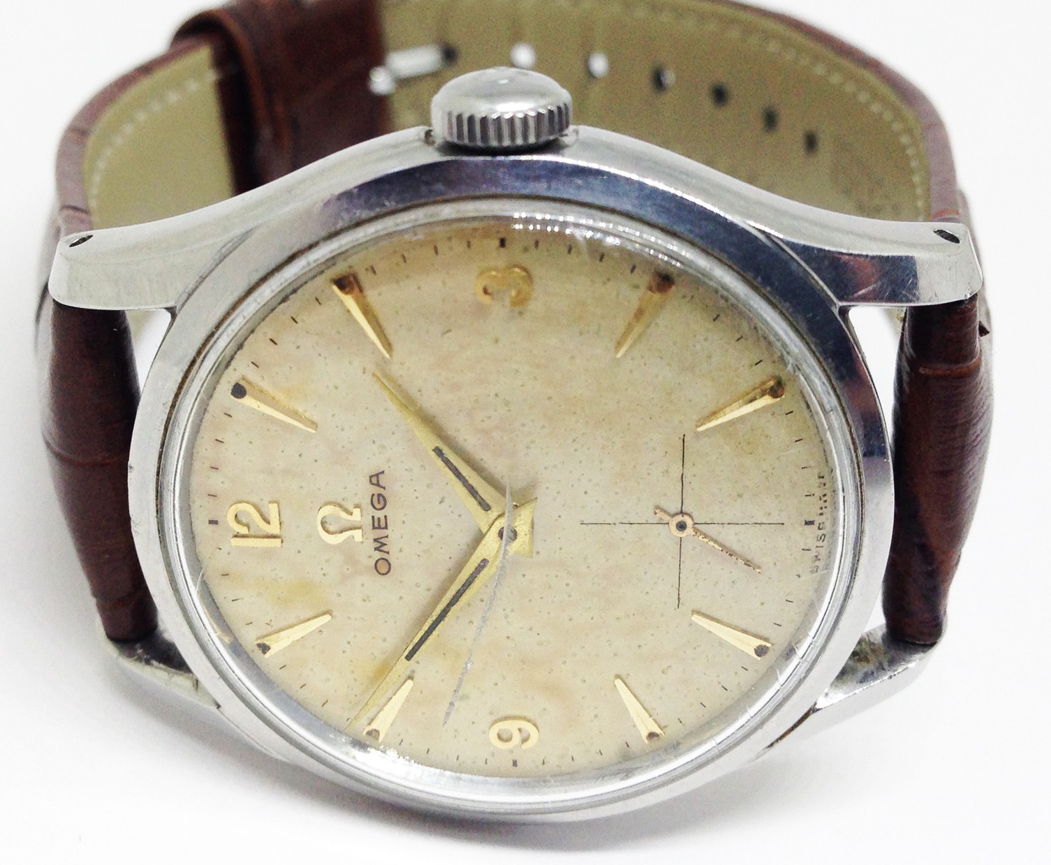 OMEGA Mechanical Watch. Ivory Dial. Small Seconds. 35mm Case. Cal 266. Men`s. image 6
