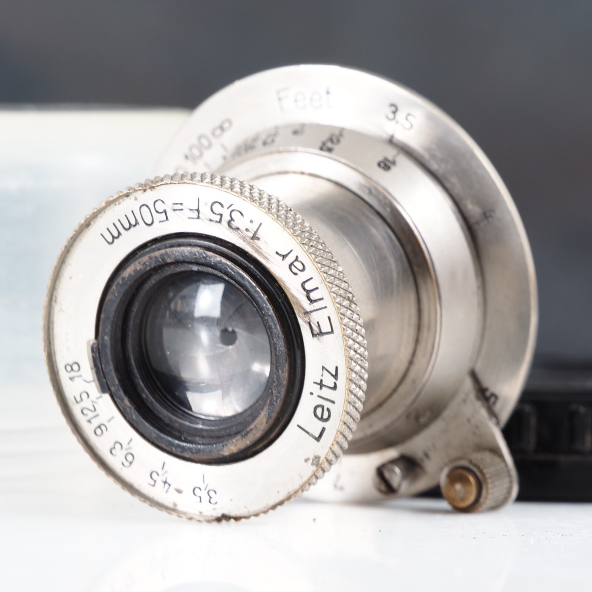 Leica Leitz (Early) 50mm f/3.5 Elmar Nickel L39 Mount Lens Leica Leitz (Early) 50mm f/3.5 Elmar Nickel L39 Mount Lens