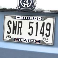 Fanmats Chicago Bears NFL Chrome Metal License Plate Frame