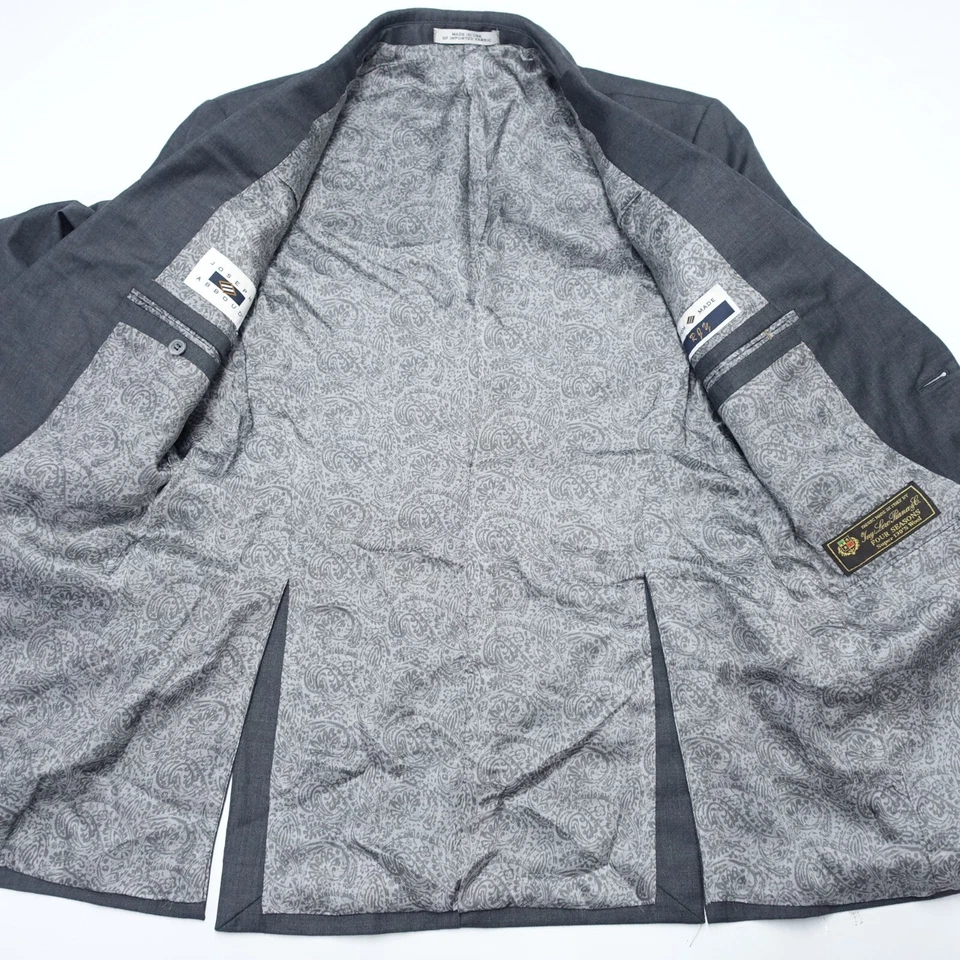 Joseph Abboud Blazer Loro Piana Super 130s 男式 40L 灰色羊毛单排扣 — 第 2/4 张图片