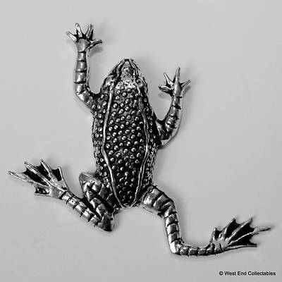 Große Frosch Zinn Anstecknadel Brosche - britische Handarbeit - Kröte Amphibie Reptil