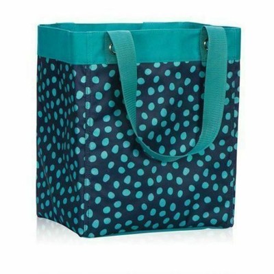 New Thirty One essential storage Utility tote Bag in Navy Lotsa dot 31