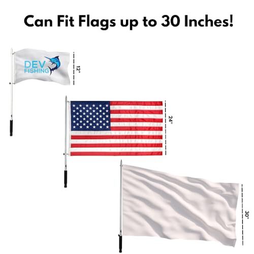 43" Boat Flag Pole for Boat T Top/ Boat Rocket launchers Flag Pole