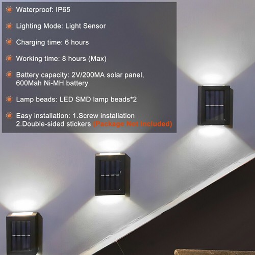 Solar Wall Lamp Outdoor Garden Waterproof Household Wall Lamp Light Up And Down - Picture 6 of 30