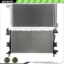 Car Radiator and A/C Condenser Kit Fits 2015 2016 2017 2018 Ford Focus