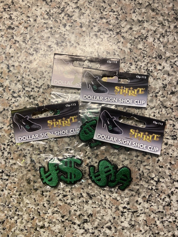 New Spirit Halloween Money Dollar Sign Shoe Pocket Clips Costume Accessory  Pimp - Image 3 of 4
