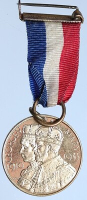 1935 Grande-Bretagne populaire roi GEORGE V reine MARY Empire britannique médaille du mérite i113501