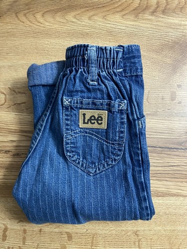 Jeans vintage Lee bambino denim a righe Union Made unisex bambini 4T - Foto 3 di 8