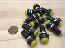 10 Pieces Yellow PUSH BUTTON SWITCH DC 6A Momentary N/O normally open on/off