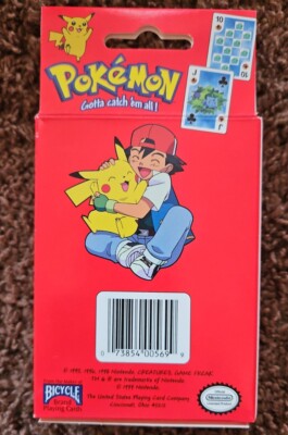 MISP 1999 Bicycle Pokemon 1 Deck of Playing Cards in a Tin for