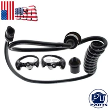 Pair Black Accoustic Ear Tube+ Black Medium Earmold For Police Radio Earpiece