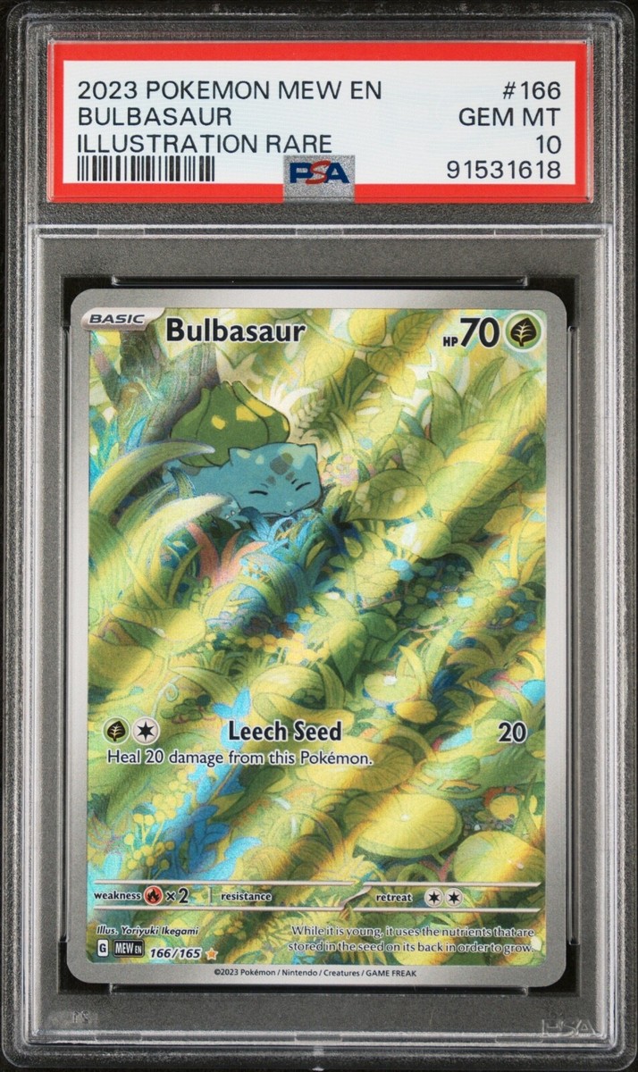 PSA 10 GEM MINT Bulbasaur Full Art Pokemon Card 166/165 Scarlet