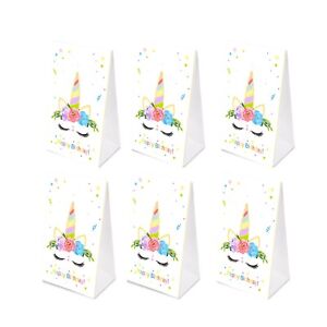 12Pcs Unicorn Paper Bags Party Favor Bags,Birthday Goodies Gift Favors Supplies Decorations for Kids 