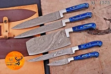 CUSTOM HANDMADE FORGED DAMASCUS STEEL CHEF'S KNIFE SET KITCHEN KNIFE - 1575