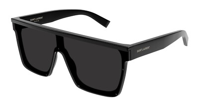 小物 saint laurent Saint Laurent SL 607 001 Black Dark Grey Lens Unisex Sunglasses