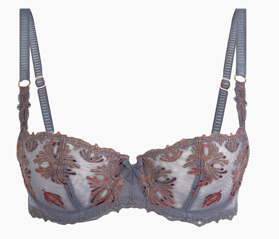 Sutiã Chantelle C2605 Champs Elysees renda sem forro 32C cinza ardósia US$ 125 - Imagem 3 de 3