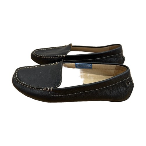 Adidas Adiprene Rockport Black Soft Leather Loafer Boat Shoes Preppy Women’s 8