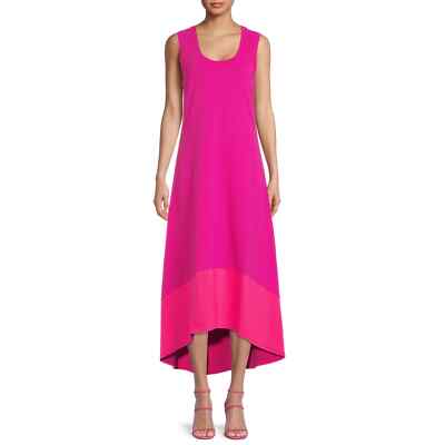 Time and Tru Womens Pique Knit Dress with High Low Hem Time and Tru Womens Pique Knit Dress with High Low Hem