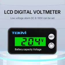 6136B  DC8~100V High Precision LCD Digital Voltmeter Indicator Low Voltage Alarm