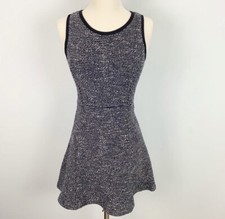 J.Crew Black Gray Sleeveless Tweed Fit & Flare Dress Work Elegant Casual Size 0