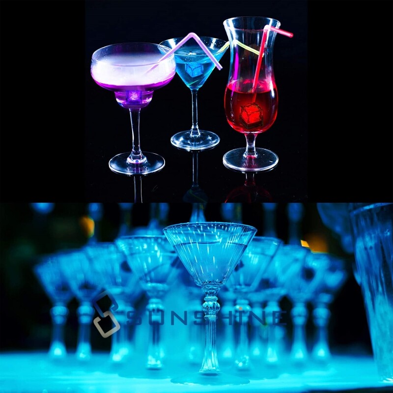 Jzhen Glaçon Lumineux LED, Lot De 12 Coloré Flash Ice Cube Couleur Lumineux Pour Champagne Tour, Fête, Mariage, Club Et Barre