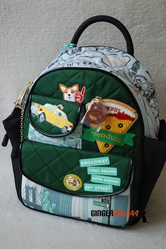 VENDULA Backpack New York City Cats & Corgis NYC Taxi Catue of Liberty Pretzel - Picture 3 of 11