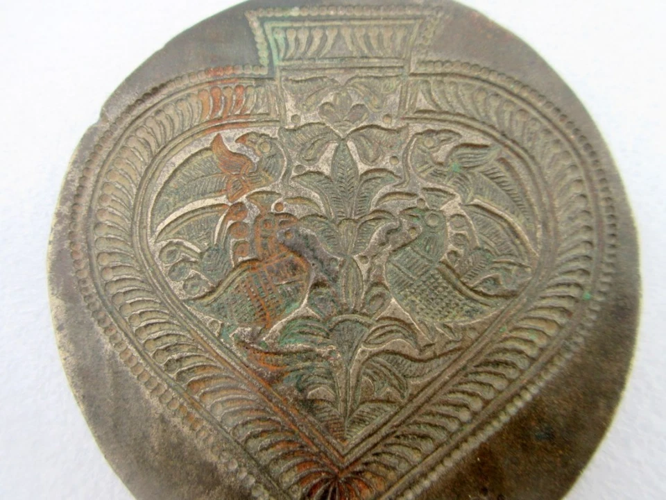 Antigua figura de pájaro pavo real de bronce más rara joyería molde de troquel de fabricación grande Foto 4 de 4