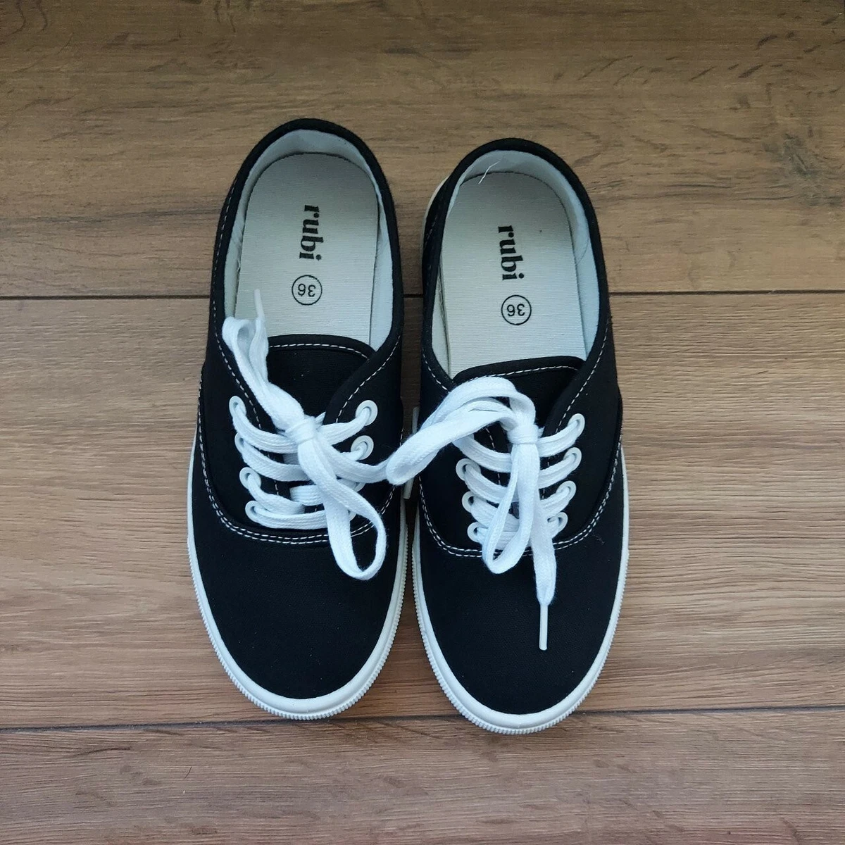 Black and sales white plimsolls