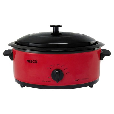 4816-12, Roaster Oven with Porcelain Cookwell, Red, 6 quart, 750 watts