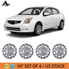 16 Sliver Wheel Cover Full Rim Bolt-on Hubcaps For 2007-2012 Nissan Sentra 4pcs