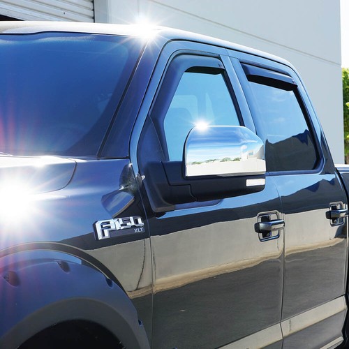Fits 2015-2019 Ford F-150 Chrome Top Half Mirror Cover - Foto 3 di 4