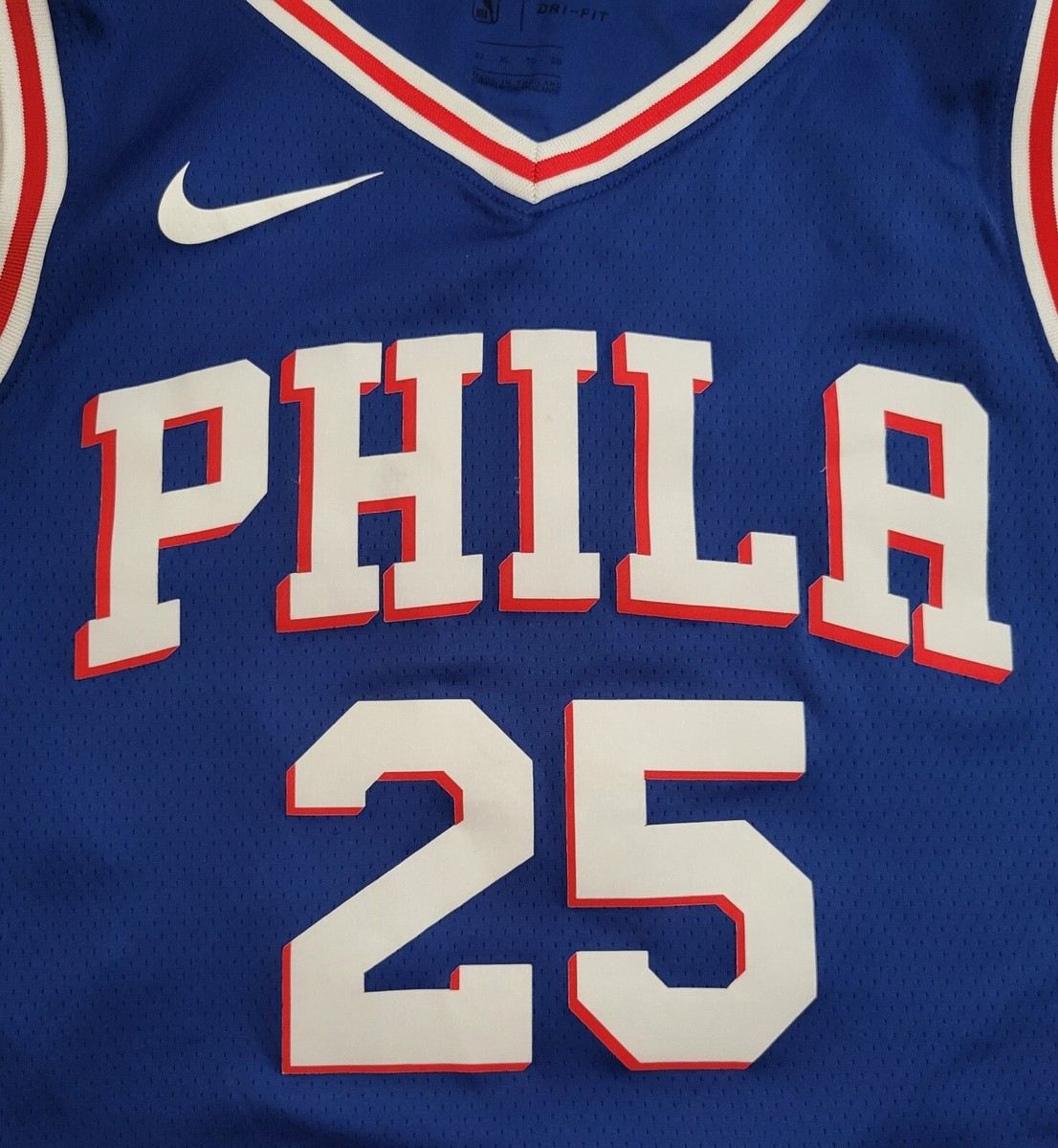 Philadelphia 76ers Sixers NBA Nike Blue Jersey #25 Simmons size 52
