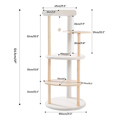 Multi-level Cat Tree Trees Scratching Post Scratcher Tower Condo House 124.5cm - Picture 3 of 12