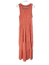 LOU & GREY For Loft Heather Tiered Maxi Dress Women’s Medium Sleeveless Orange