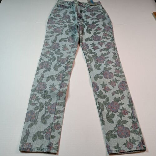Vintage Jordache Jeans Damen 9 Blumenmuster Baumwolle gerades Bein hoher Bund - Bild 2 von 11