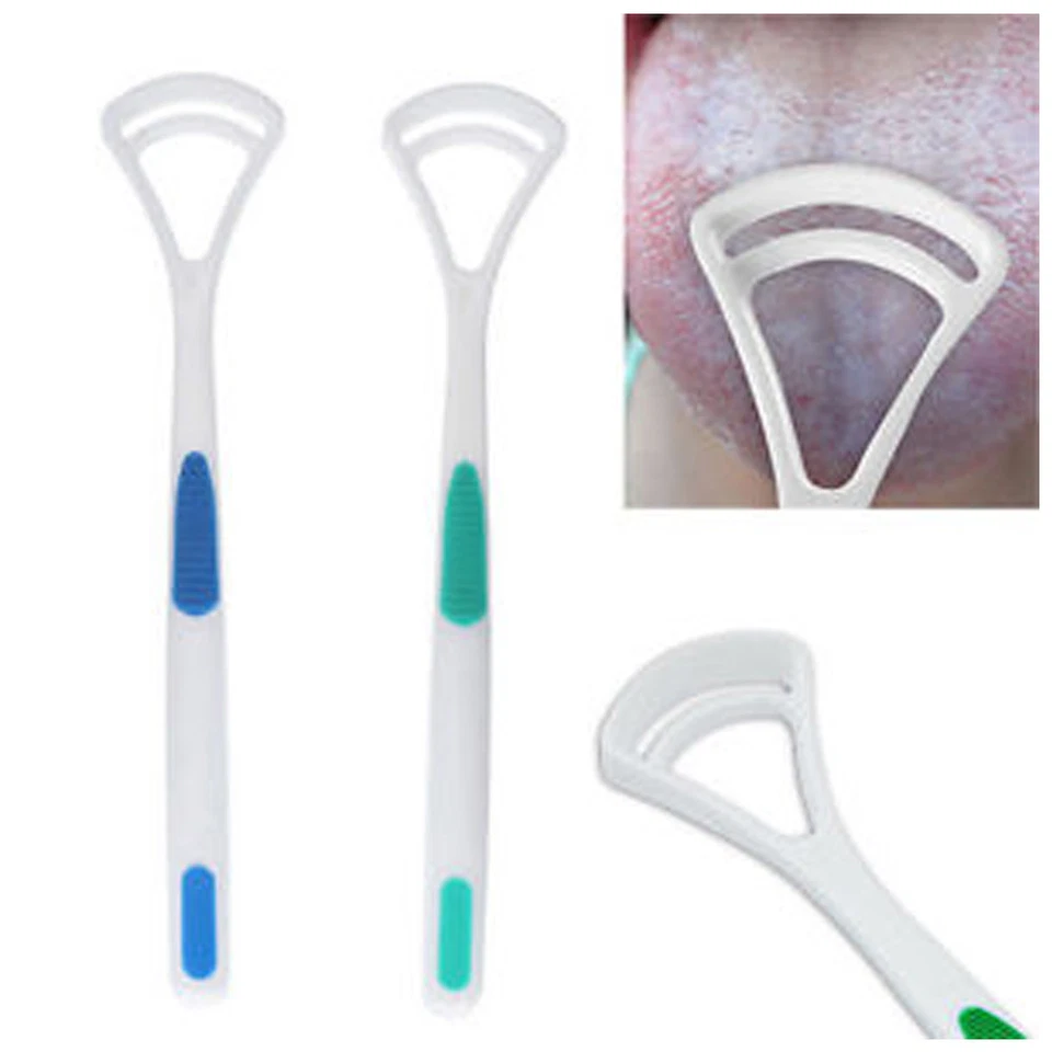 GLAMZA SOFT TONGUE SCRAPER CLEANER BRUSH HANDLE FLOSS TONGUE CURE BACTERIA FRESH BREATH