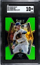 2022 Panini Select #107 Shane Baz NEON GREEN PRIZM /99 SGC 10 GEM MINT RC