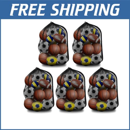 Extra Large Mesh Sports Ball Bag with Adjustable Strap - 30" x 40" Convenience