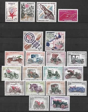MONACO COMPLETE YEAR 1961 , 20 POST STAMPS YVERT 551 - 570 MNH VF