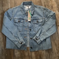 Noisy May Sury Long Sleeve Denim Jacket. Size M. Bnwt. Pockets. Distressed Style