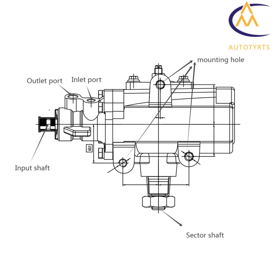 Caja de cambios de dirección asistida para camioneta Chevrolet Blazer K10 K20 K30 GMC Jimmy K15 25 Foto 2 de 4