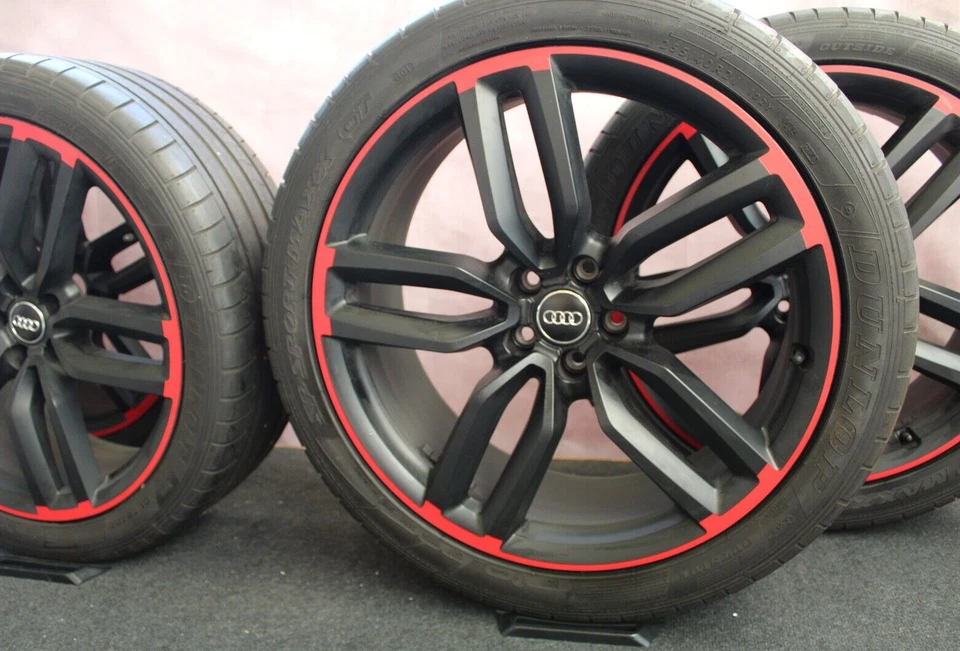 Original Audi Q5 SQ5 8R 21 Zoll Alufelgen Felgen rot schwarz matt 8R0601025CP - Bild 3 von 4
