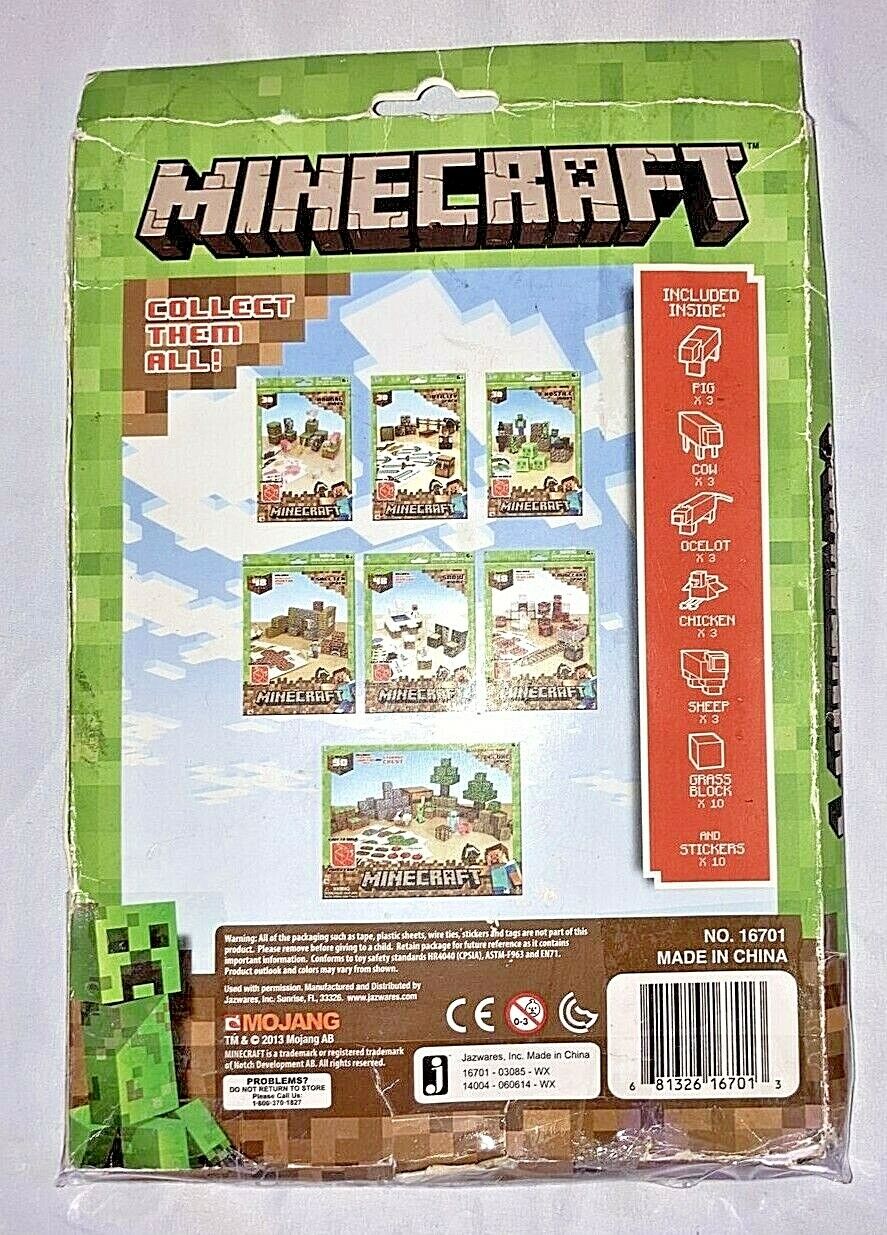 Minecraft Paper Craft Overworld Animal Mobs 16701 New Opened Box Over 30  Pieces