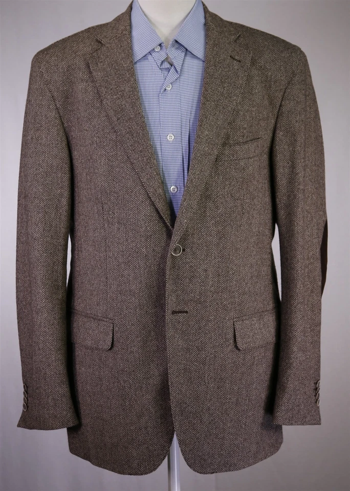 Chaqueta Blazer Massimo Dutti Para Hombre Marrón Espiga Tweed 2-Btn Lana 44R Foto 2 de 4