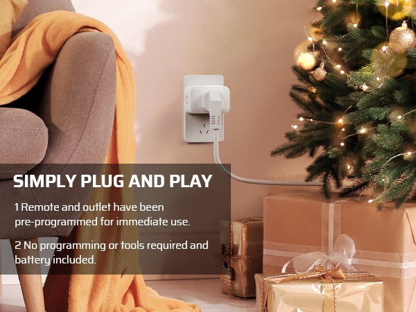 DEWENWILS Wireless Remote Control Outlet Switch, 3 Outlets 1 Remote, 100FT RF