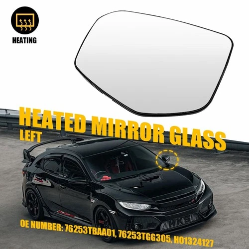 Mirror Glass For 2016-21 Honda 19-22 Civic Honda Insight Driver Side Heated